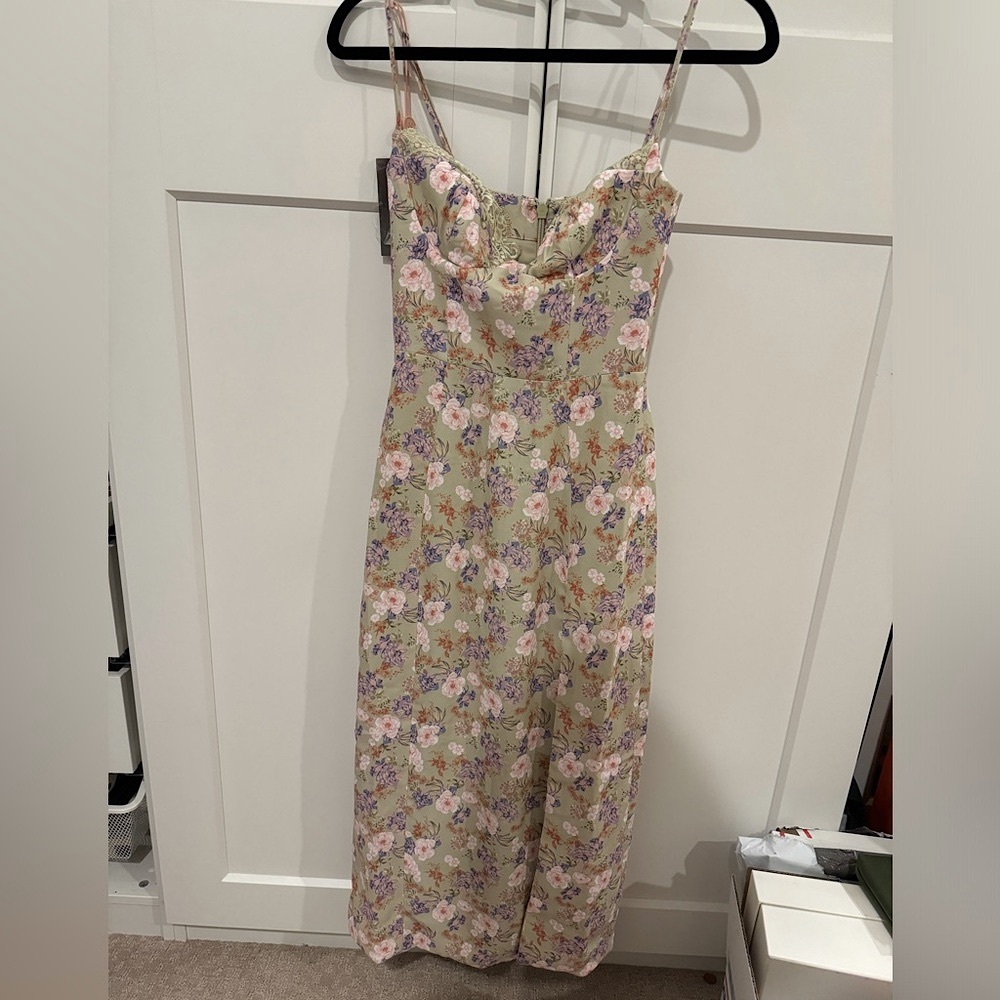 House of CB Floral Dress in Cream and Purple - Picture 5 of 7